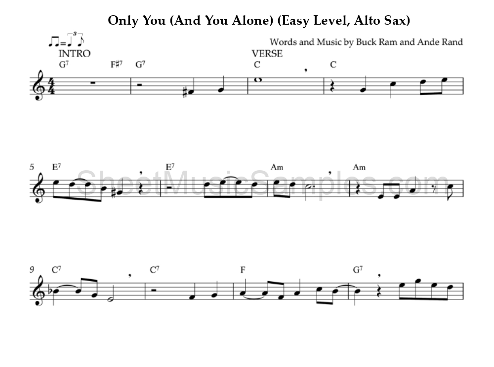 Only You (And You Alone) (Easy Level, Alto Sax)