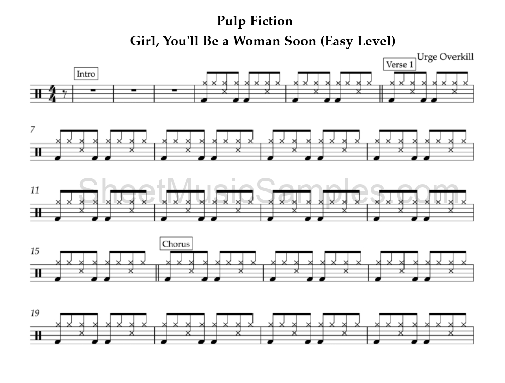 Pulp Fiction - Girl, You'll Be a Woman Soon (Easy Level)