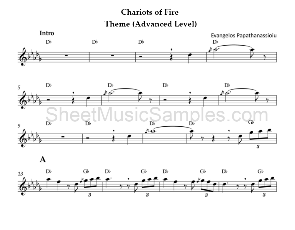 Chariots of Fire - Theme (Advanced Level)