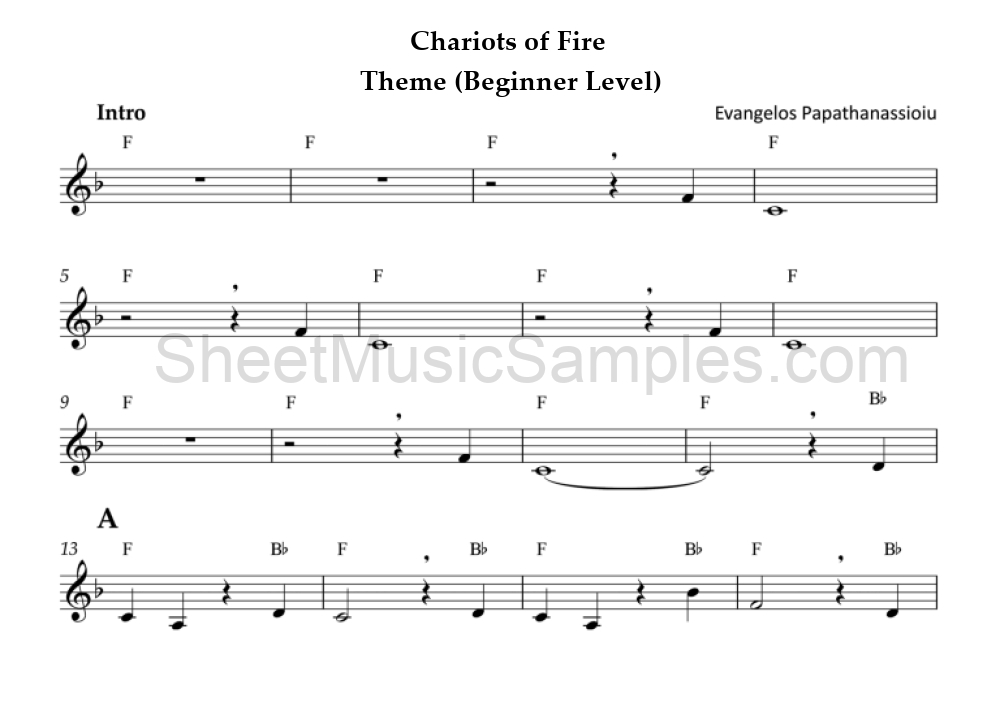 Chariots of Fire - Theme (Beginner Level)