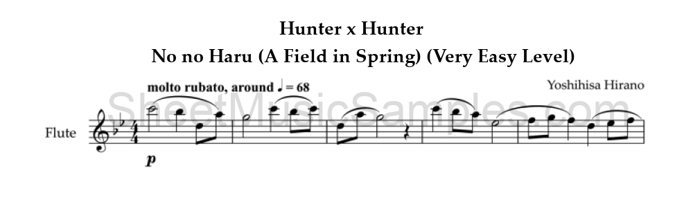 Hunter x Hunter - No no Haru (A Field in Spring) (Very Easy Level)