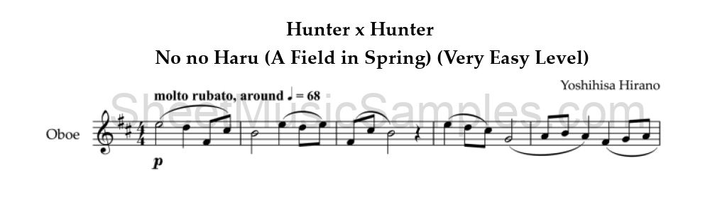 Hunter x Hunter - No no Haru (A Field in Spring) (Very Easy Level)