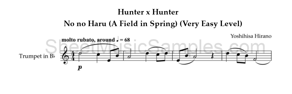 Hunter x Hunter - No no Haru (A Field in Spring) (Very Easy Level)