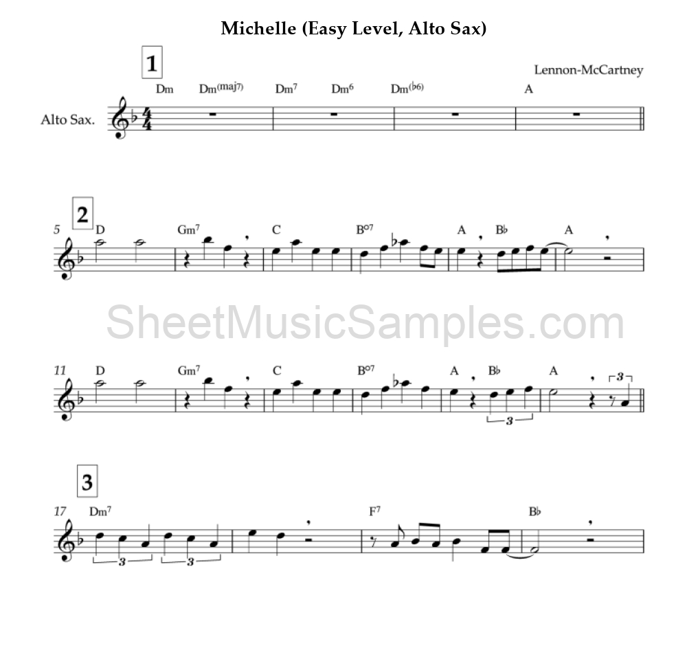 Michelle (Easy Level, Alto Sax)