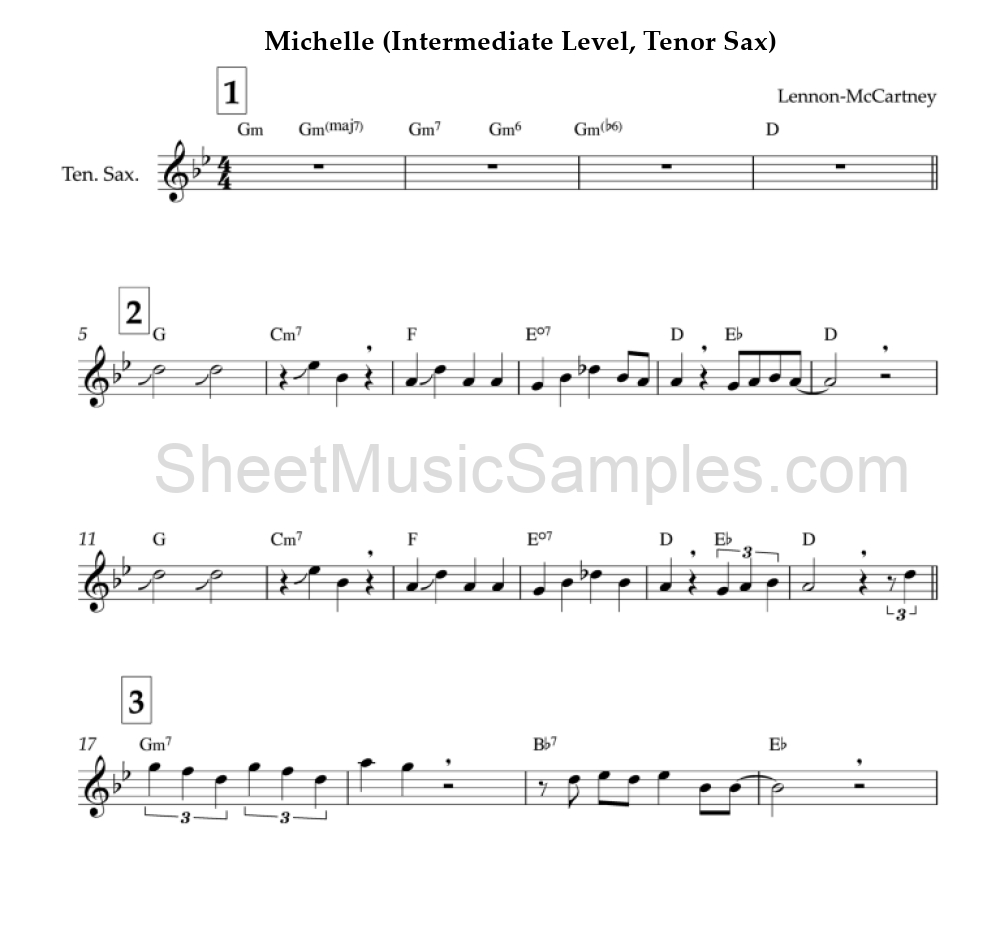 Michelle (Intermediate Level, Tenor Sax)