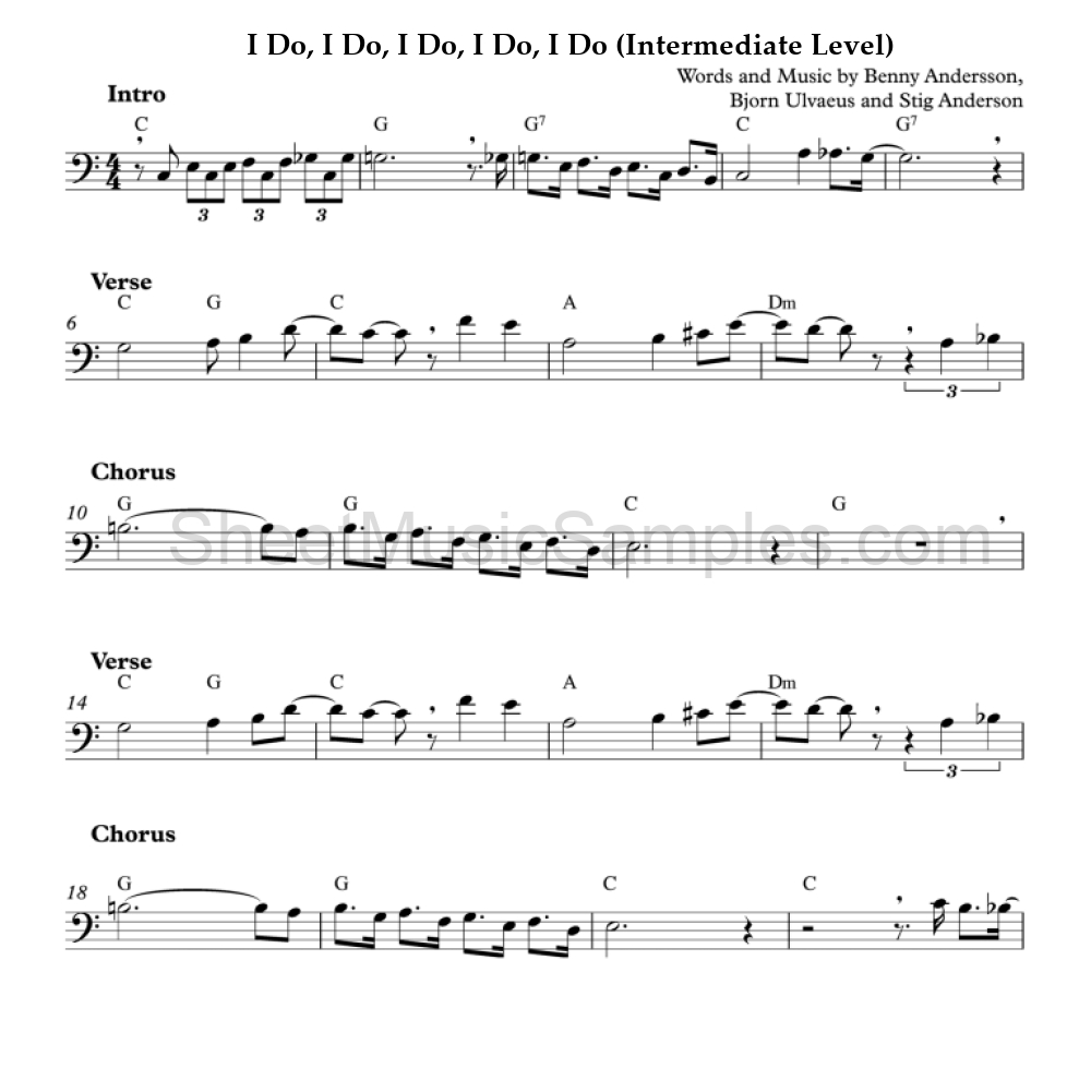 I Do, I Do, I Do, I Do, I Do (Intermediate Level)