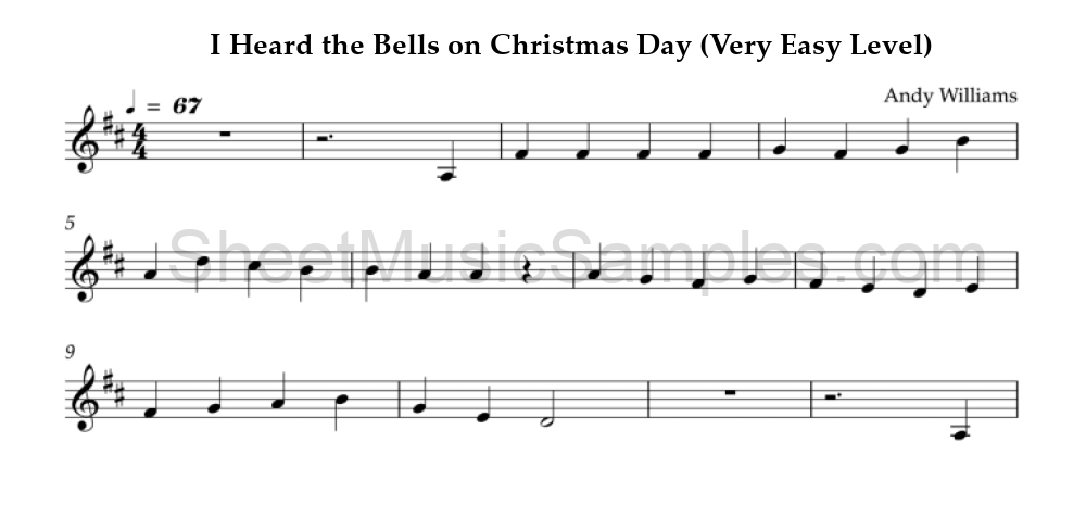 I Heard the Bells on Christmas Day (Very Easy Level)