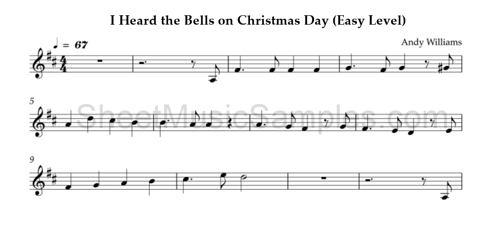 I Heard the Bells on Christmas Day (Easy Level)