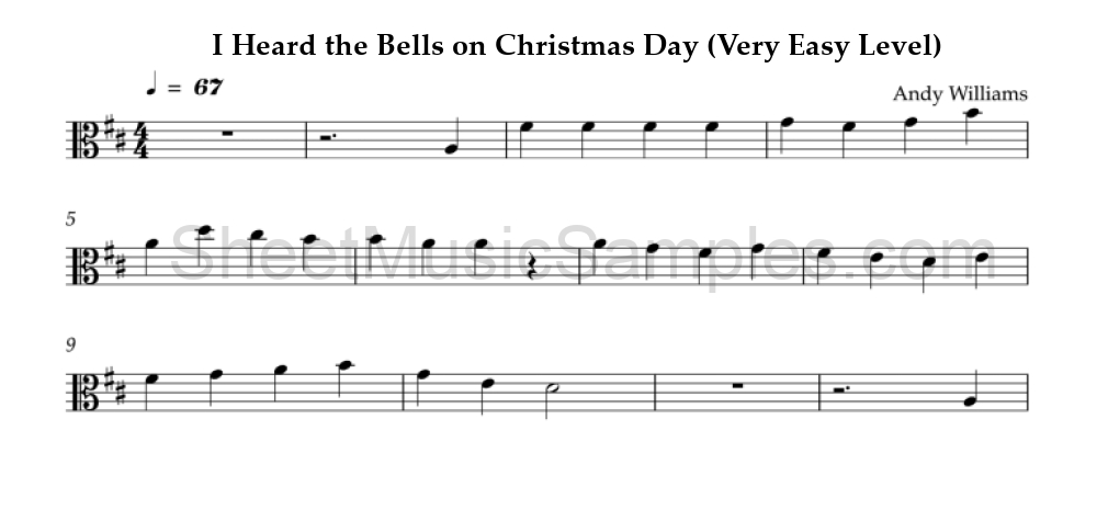 I Heard the Bells on Christmas Day (Very Easy Level)