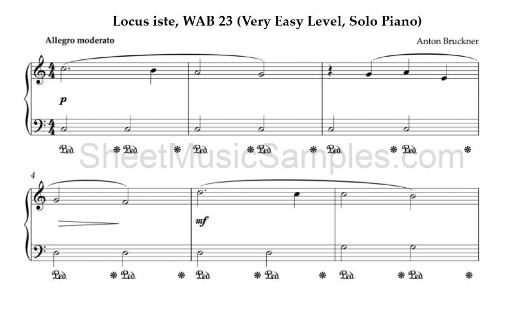 Locus iste, WAB 23 (Very Easy Level, Solo Piano)