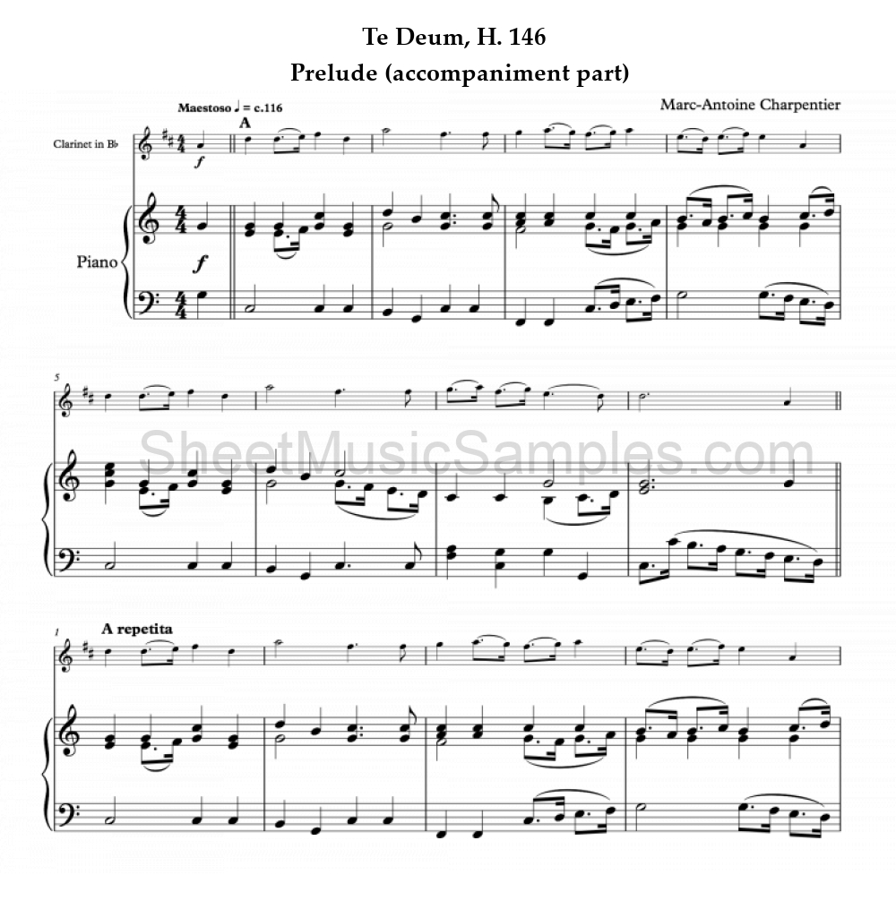 Te Deum, H. 146 - Prelude (accompaniment part)