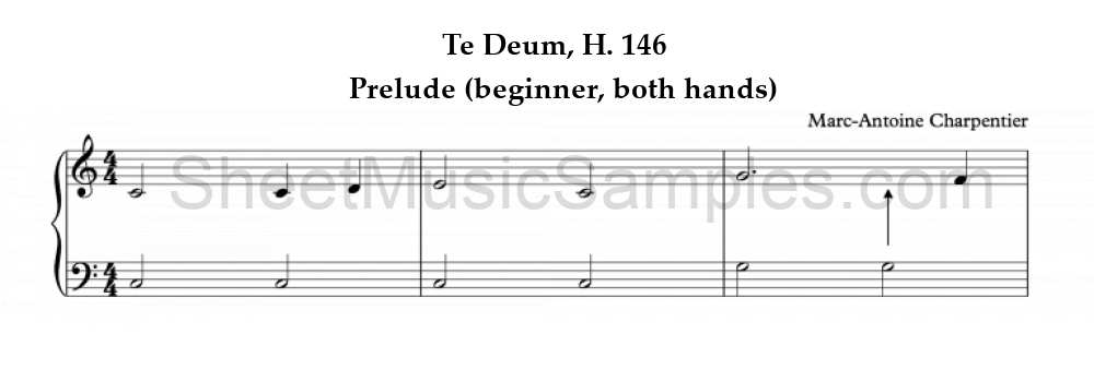 Te Deum, H. 146 - Prelude (beginner, both hands)