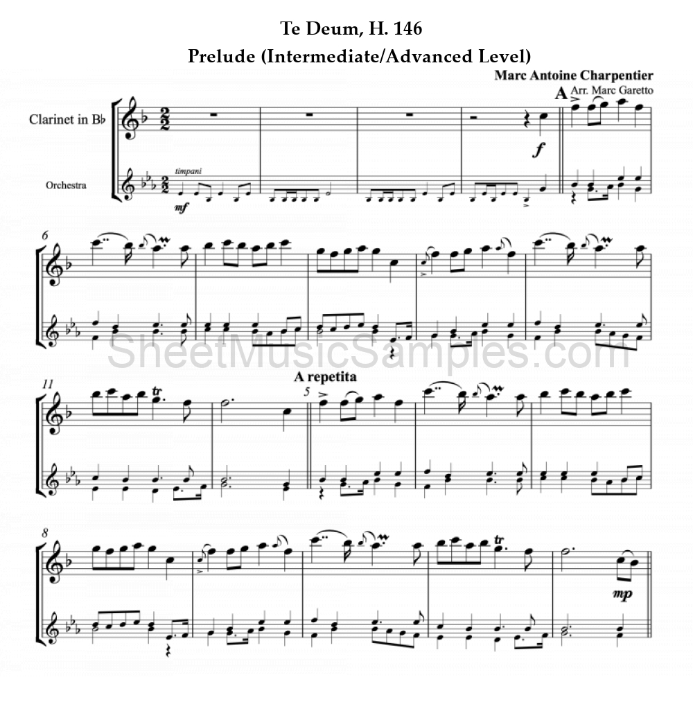 Te Deum, H. 146 - Prelude (Intermediate/Advanced Level)