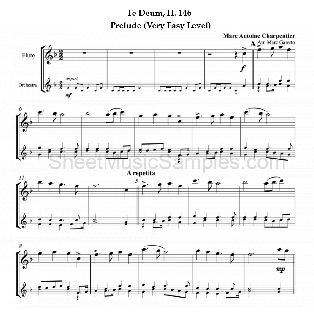 Te Deum, H. 146 - Prelude (Very Easy Level)