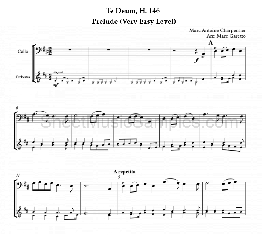 Te Deum, H. 146 - Prelude (Very Easy Level)