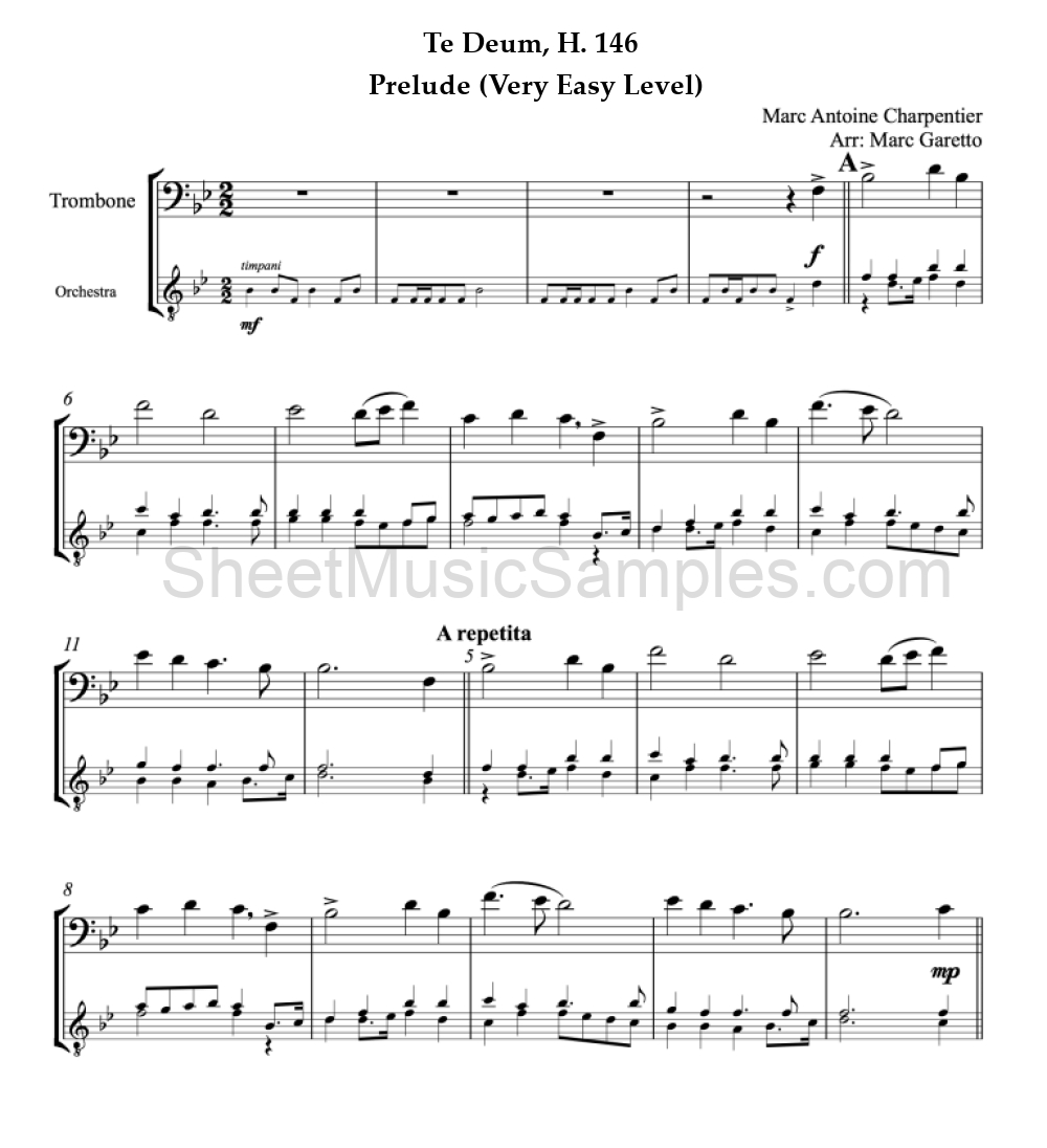 Te Deum, H. 146 - Prelude (Very Easy Level)