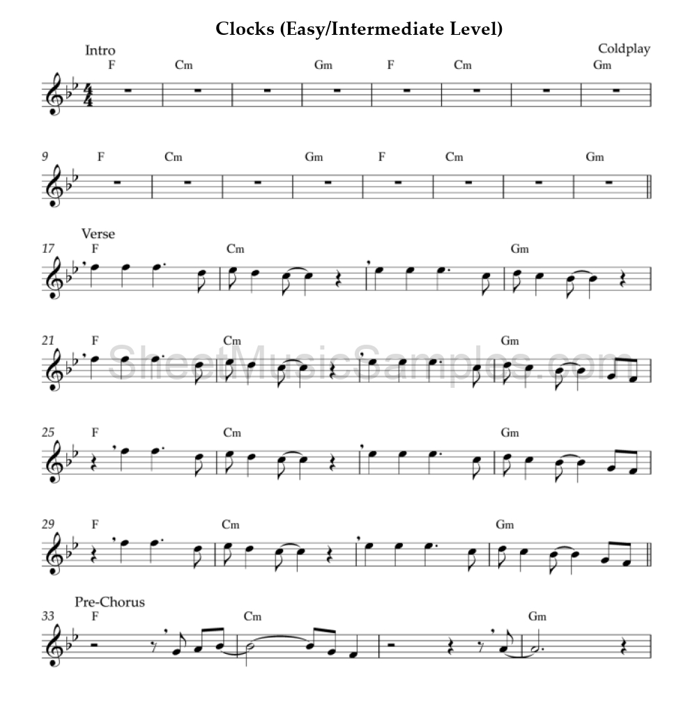 Clocks (Easy/Intermediate Level)