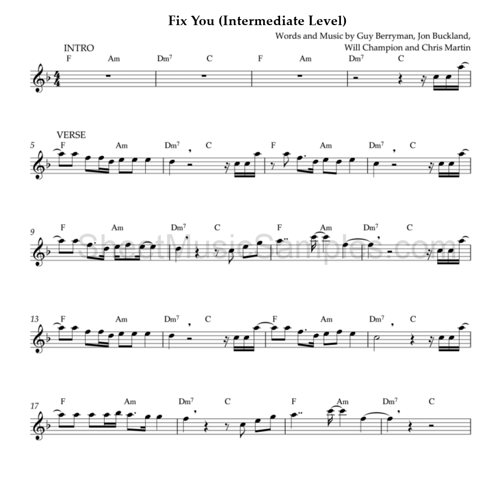 Fix You (Intermediate Level)