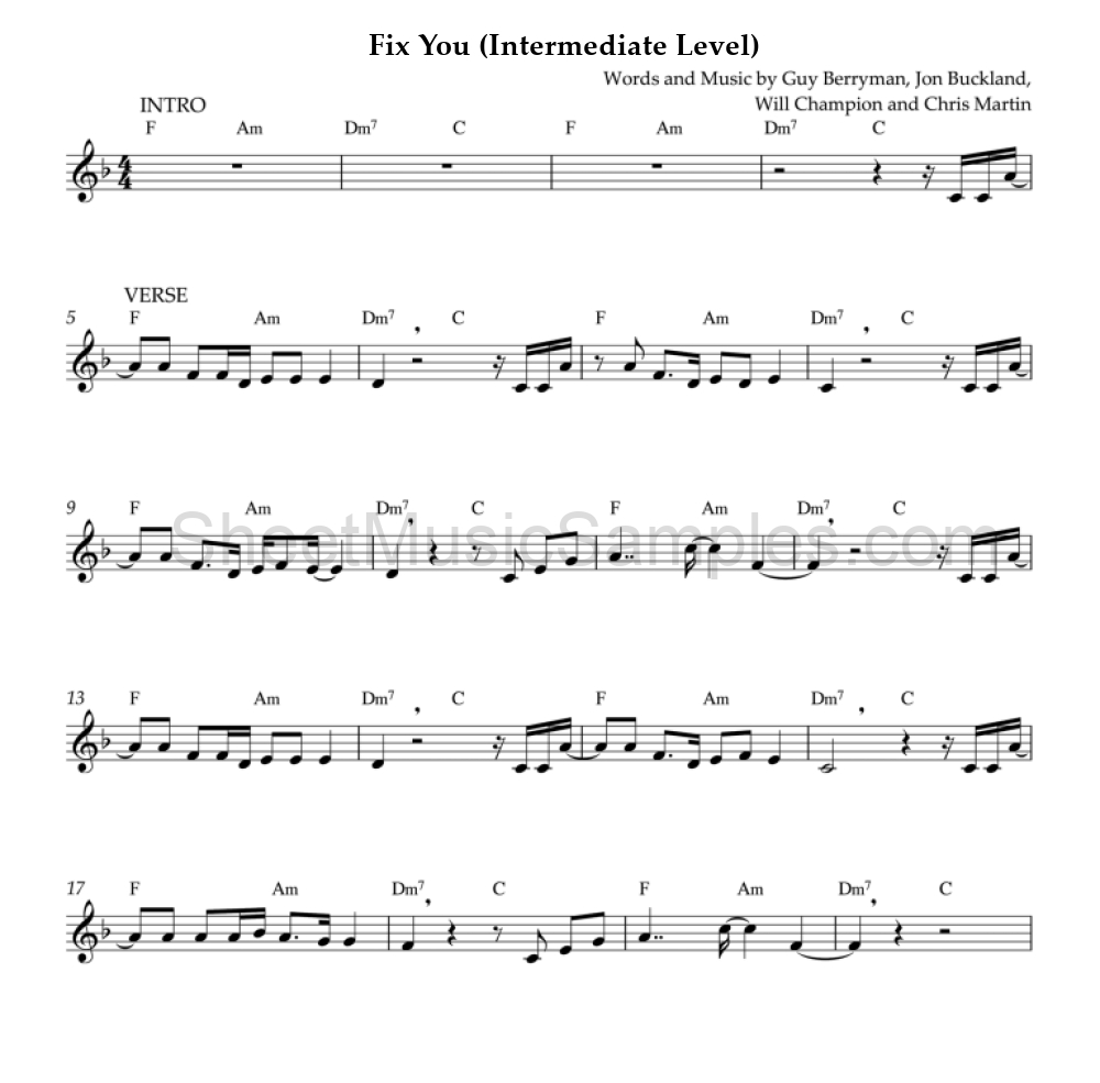 Fix You (Intermediate Level)