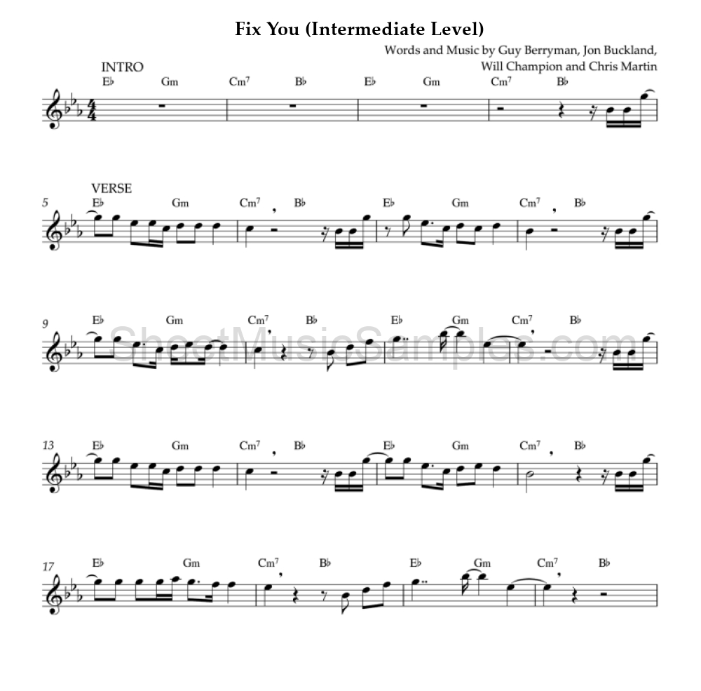 Fix You (Intermediate Level)