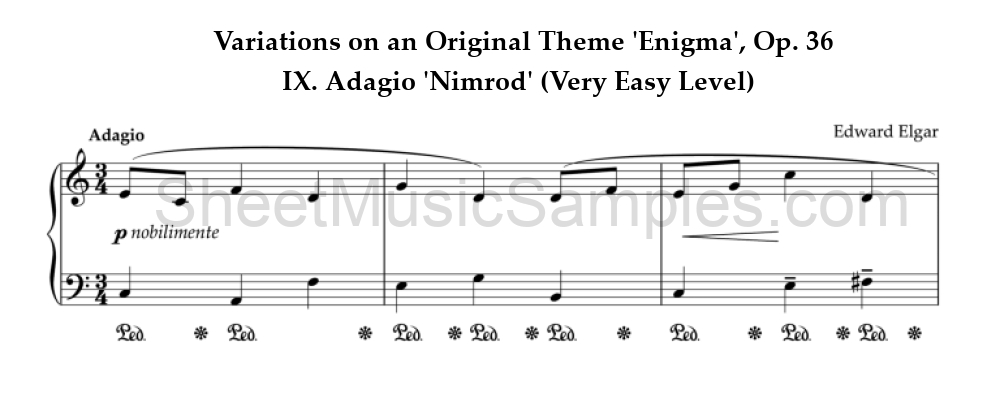 Variations on an Original Theme 'Enigma', Op. 36 - IX. Adagio 'Nimrod' (Very Easy Level)