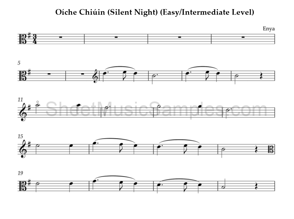 Oíche Chiúin (Silent Night) (Easy/Intermediate Level)