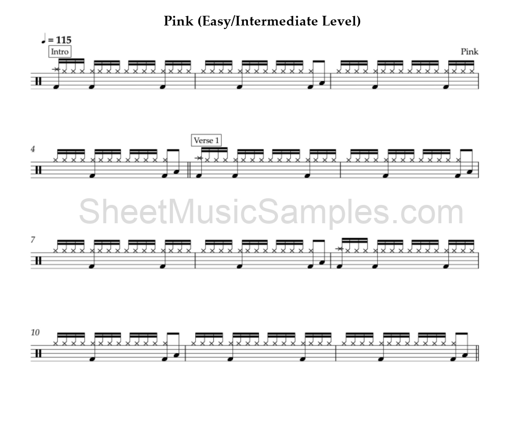 Pink (Easy/Intermediate Level)