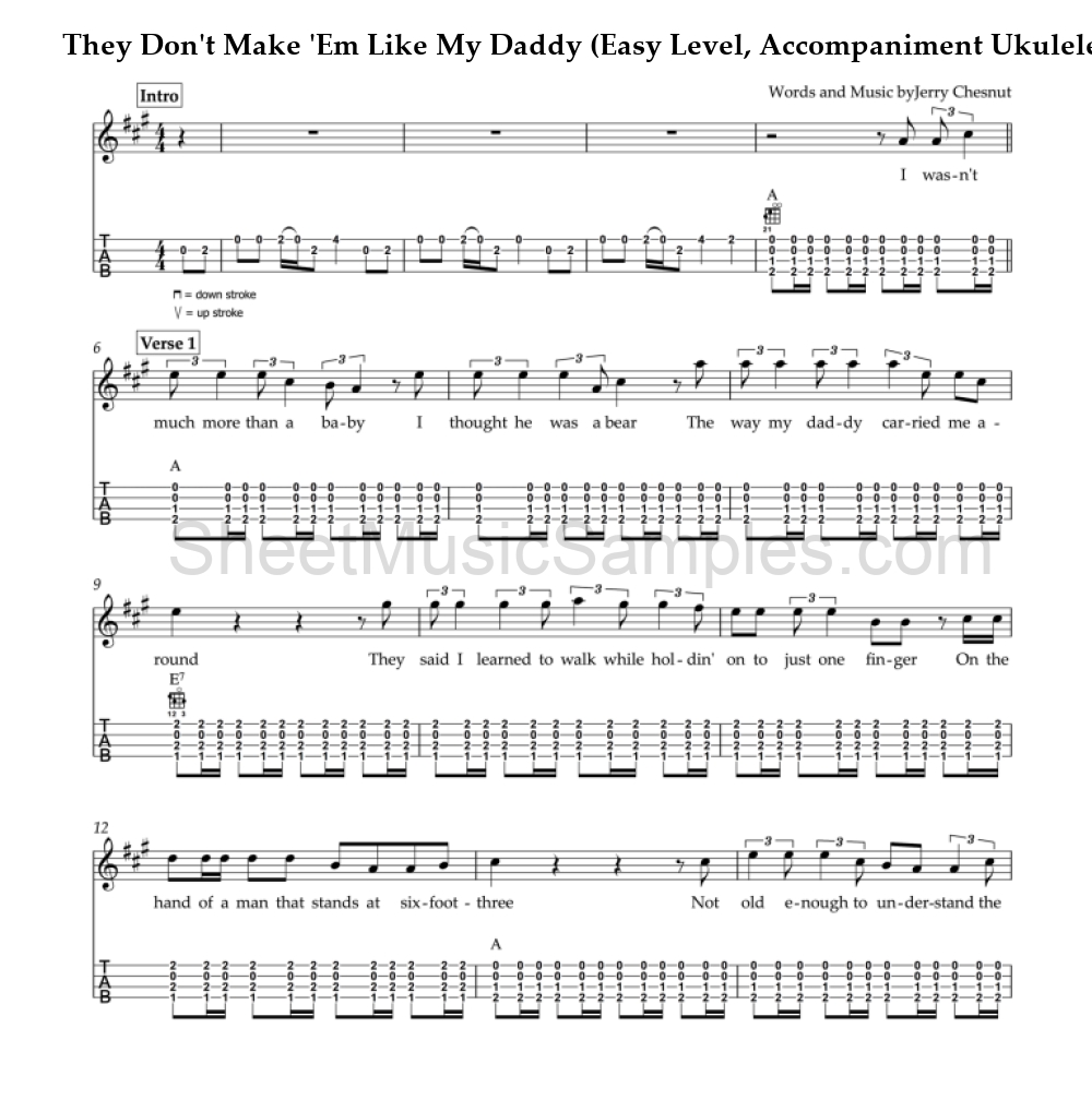 They Don't Make 'Em Like My Daddy (Easy Level, Accompaniment Ukulele)