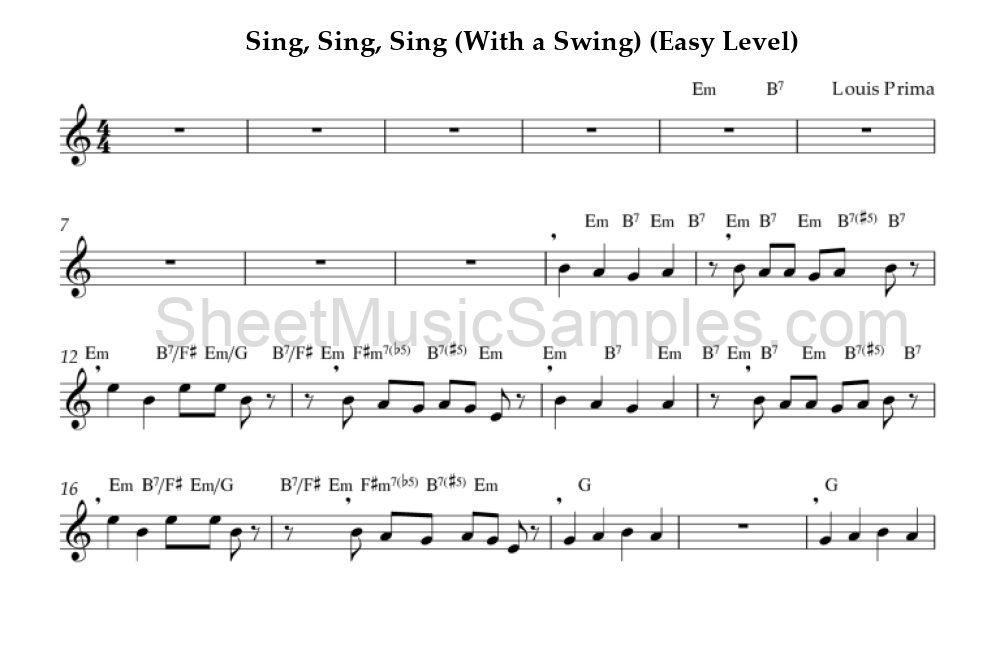 Sing, Sing, Sing (With a Swing) (Easy Level)