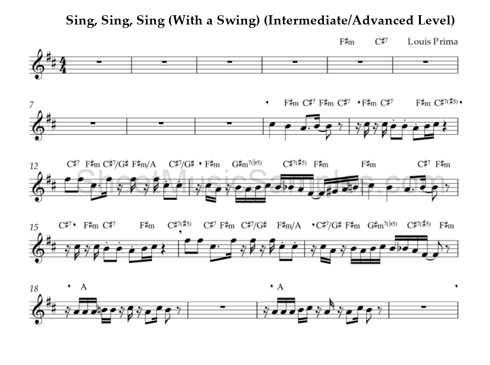 Sing, Sing, Sing (With a Swing) (Intermediate/Advanced Level)