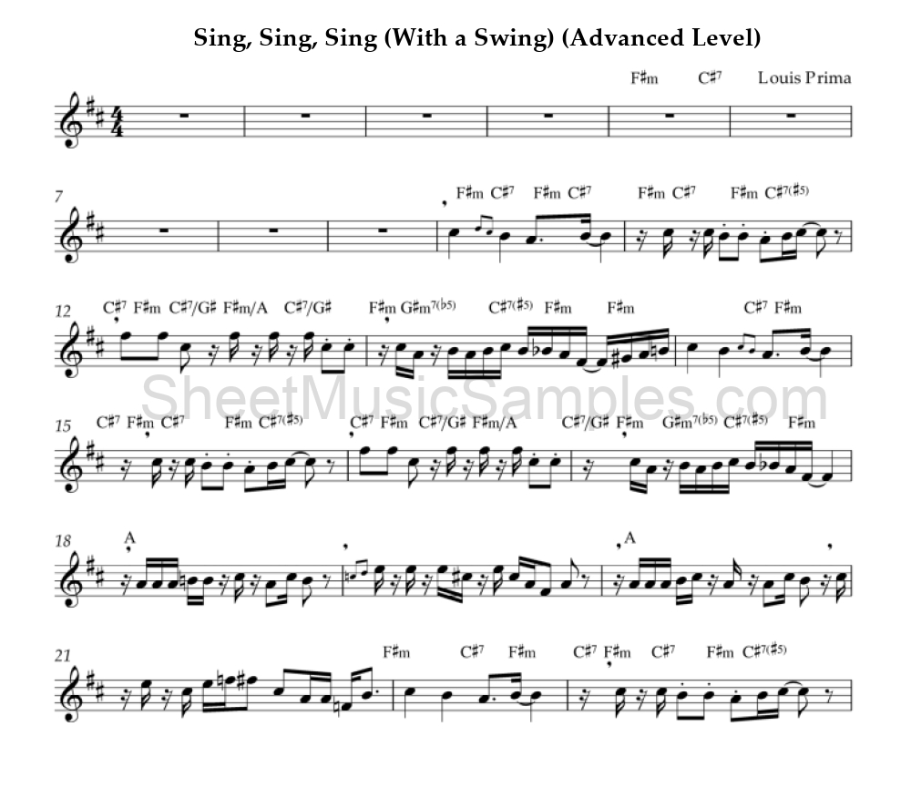 Sing, Sing, Sing (With a Swing) (Advanced Level)