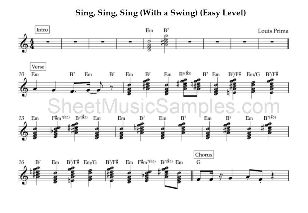 Sing, Sing, Sing (With a Swing) (Easy Level)