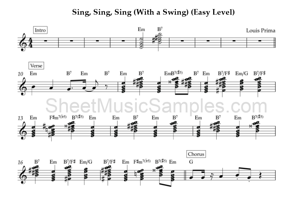 Sing, Sing, Sing (With a Swing) (Easy Level)