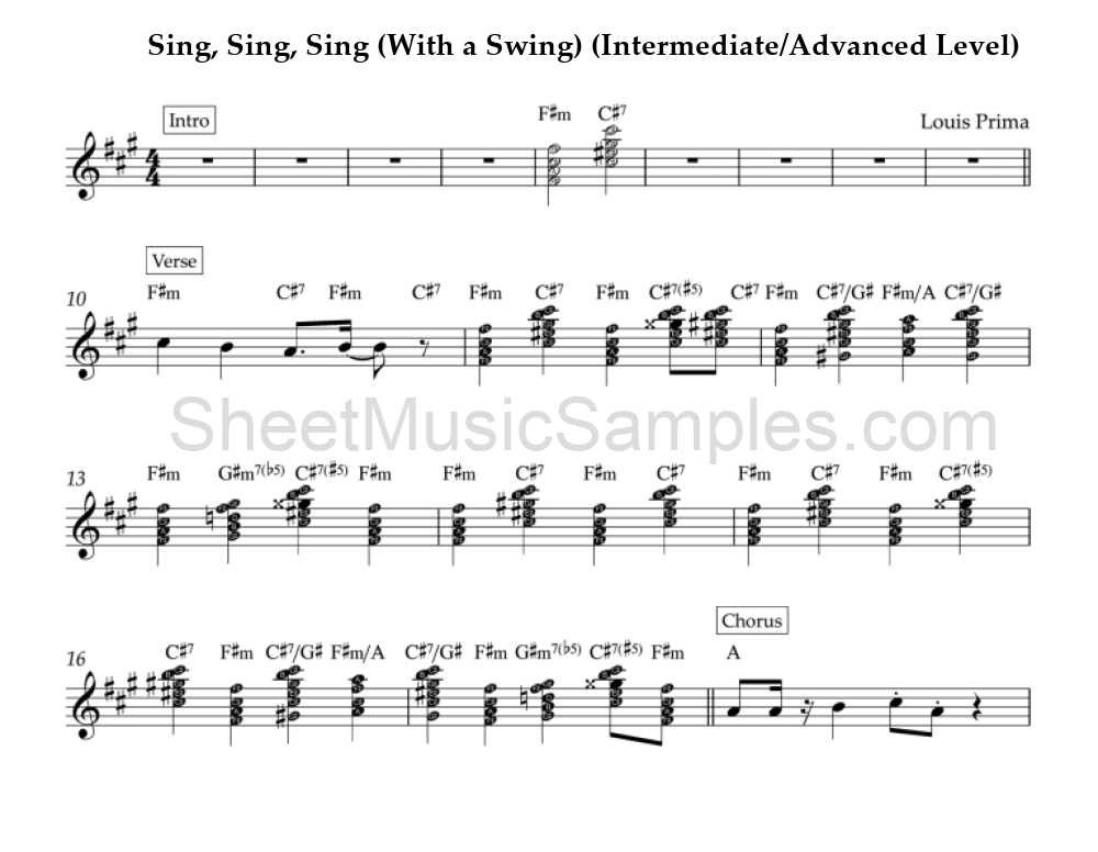 Sing, Sing, Sing (With a Swing) (Intermediate/Advanced Level)