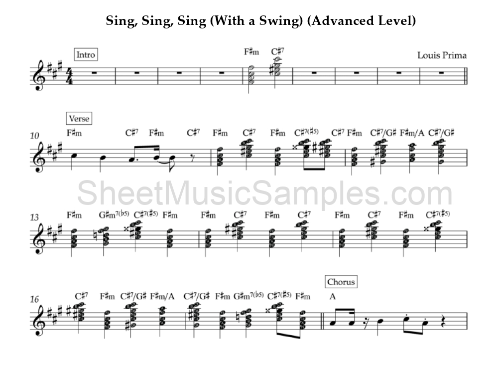 Sing, Sing, Sing (With a Swing) (Advanced Level)