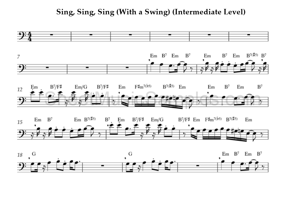 Sing, Sing, Sing (With a Swing) (Intermediate Level)