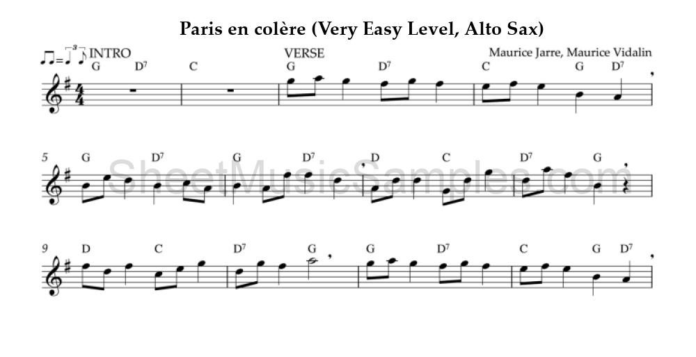 Paris en colère (Very Easy Level, Alto Sax)