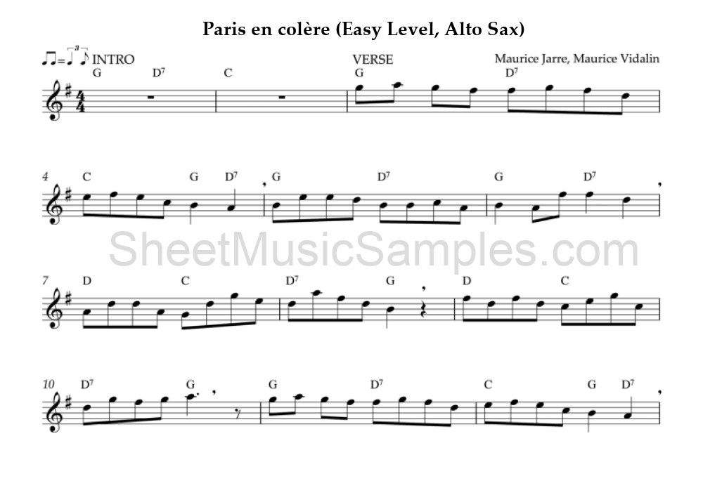 Paris en colère (Easy Level, Alto Sax)