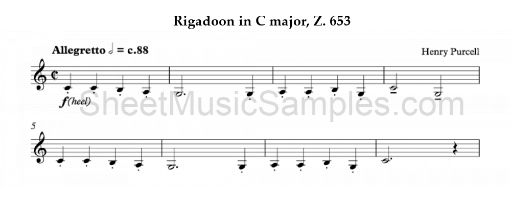 Rigadoon in C major, Z. 653