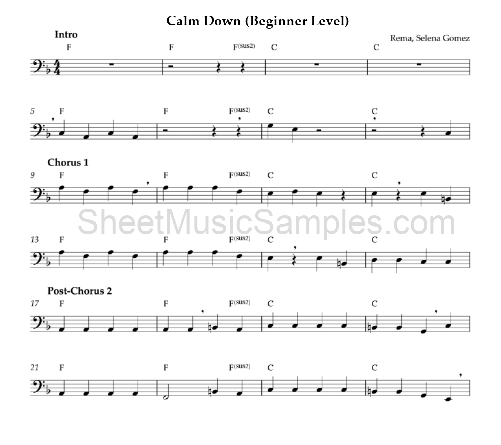 Calm Down (Beginner Level)