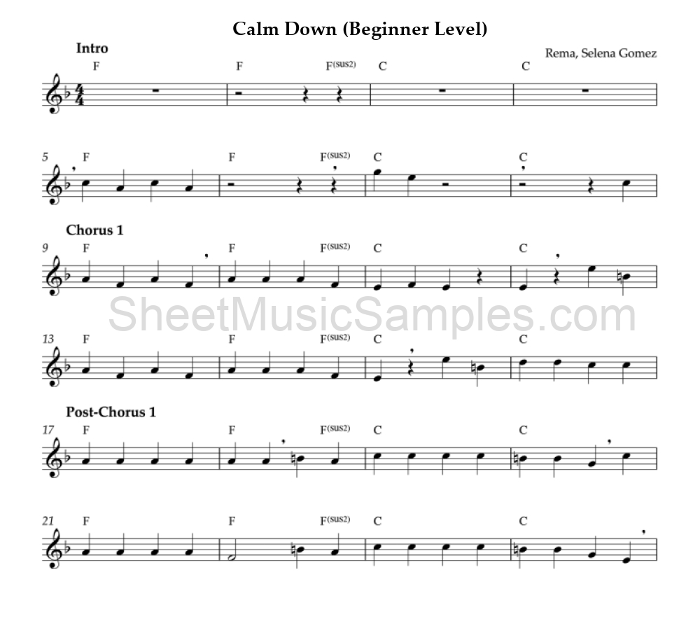 Calm Down (Beginner Level)