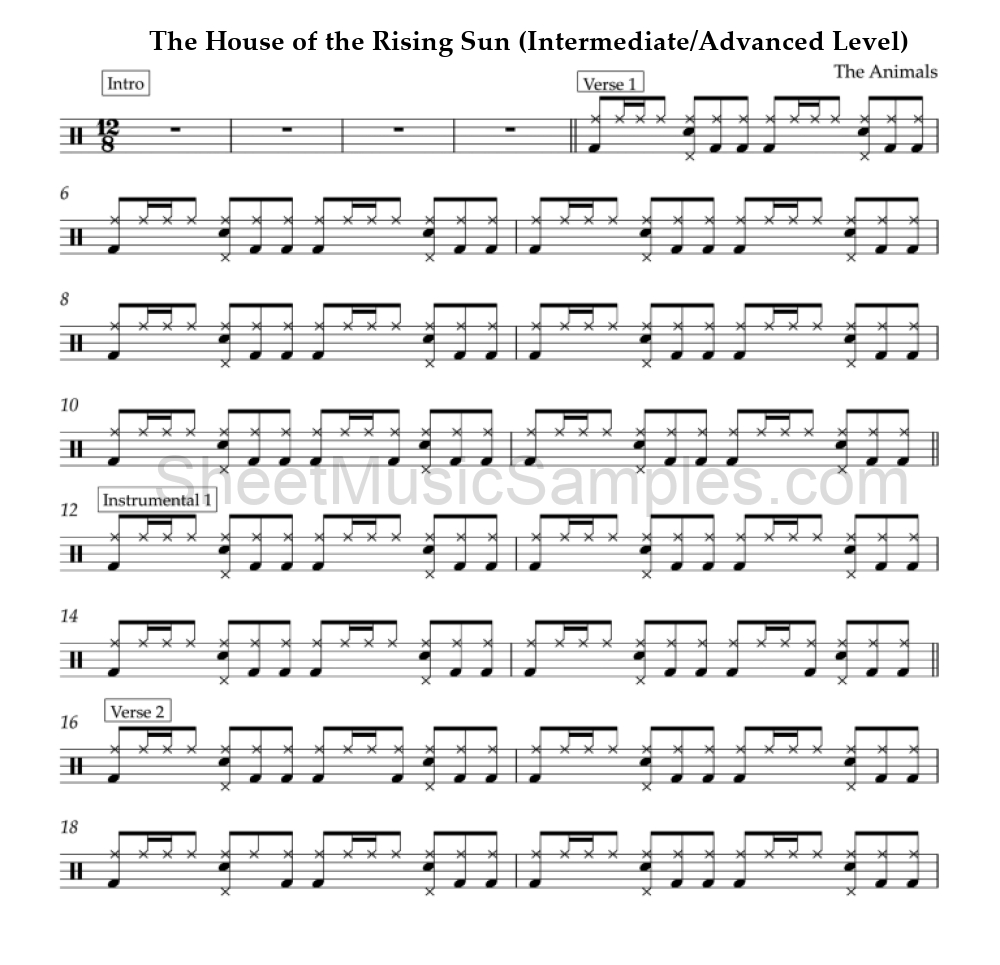 The House of the Rising Sun (Intermediate/Advanced Level)