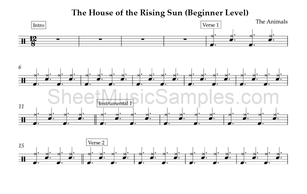 The House of the Rising Sun (Beginner Level)