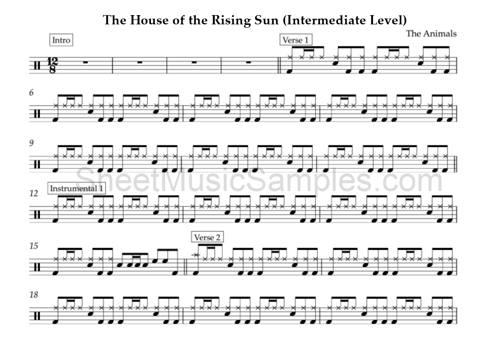 The House of the Rising Sun (Intermediate Level)