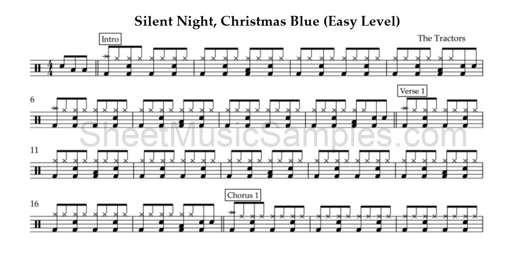 Silent Night, Christmas Blue (Easy Level)