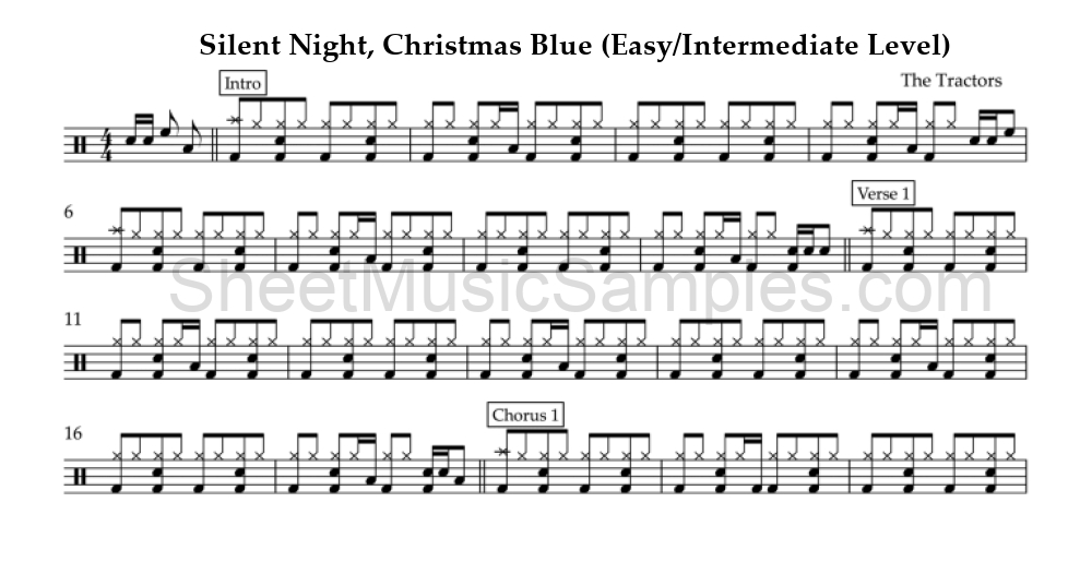 Silent Night, Christmas Blue (Easy/Intermediate Level)