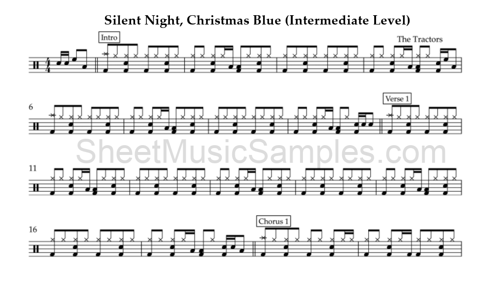 Silent Night, Christmas Blue (Intermediate Level)