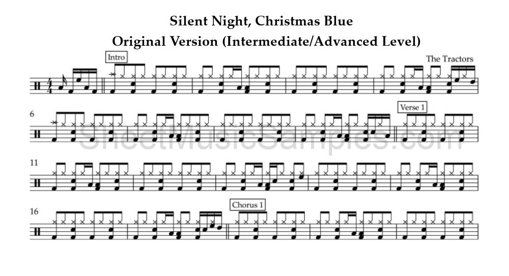 Silent Night, Christmas Blue - Original Version (Intermediate/Advanced Level)