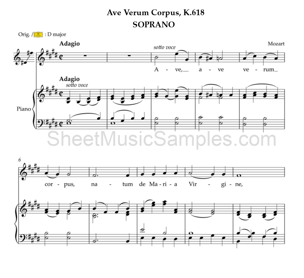 Ave Verum Corpus, K.618 - SOPRANO