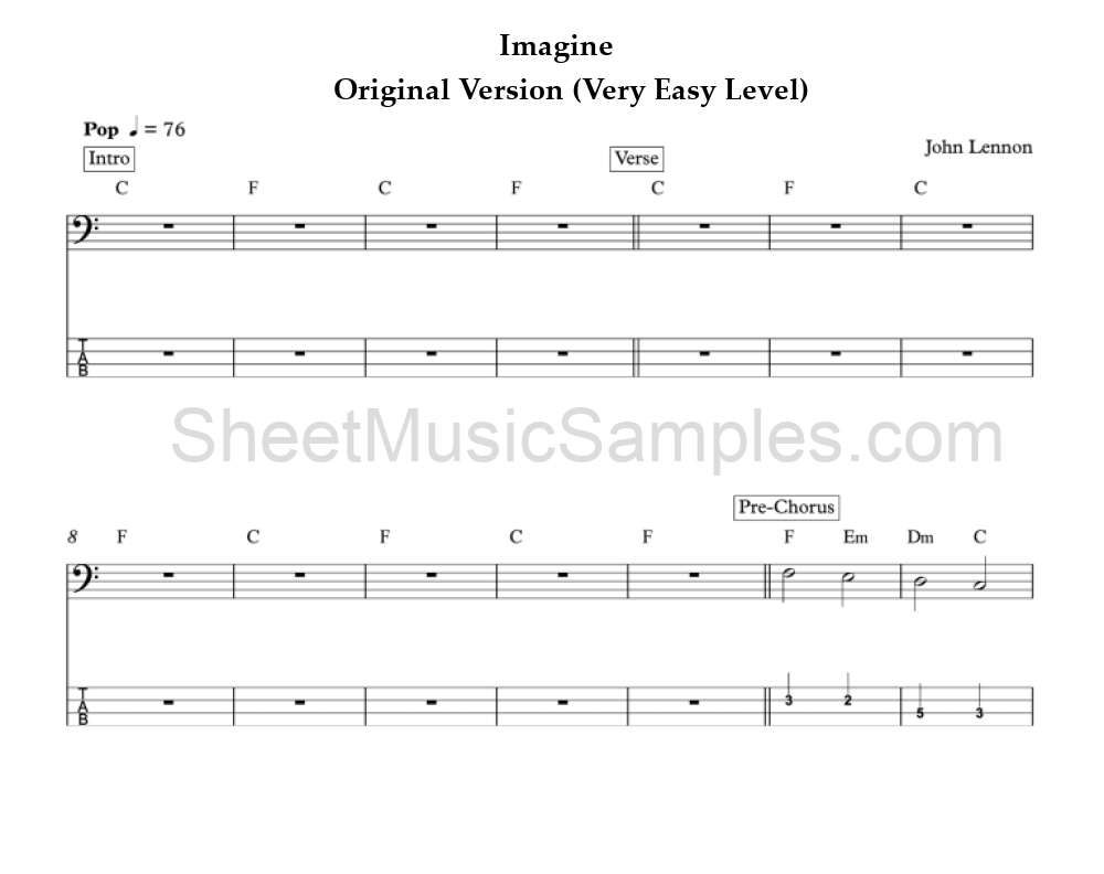 Imagine - Original Version (Very Easy Level)